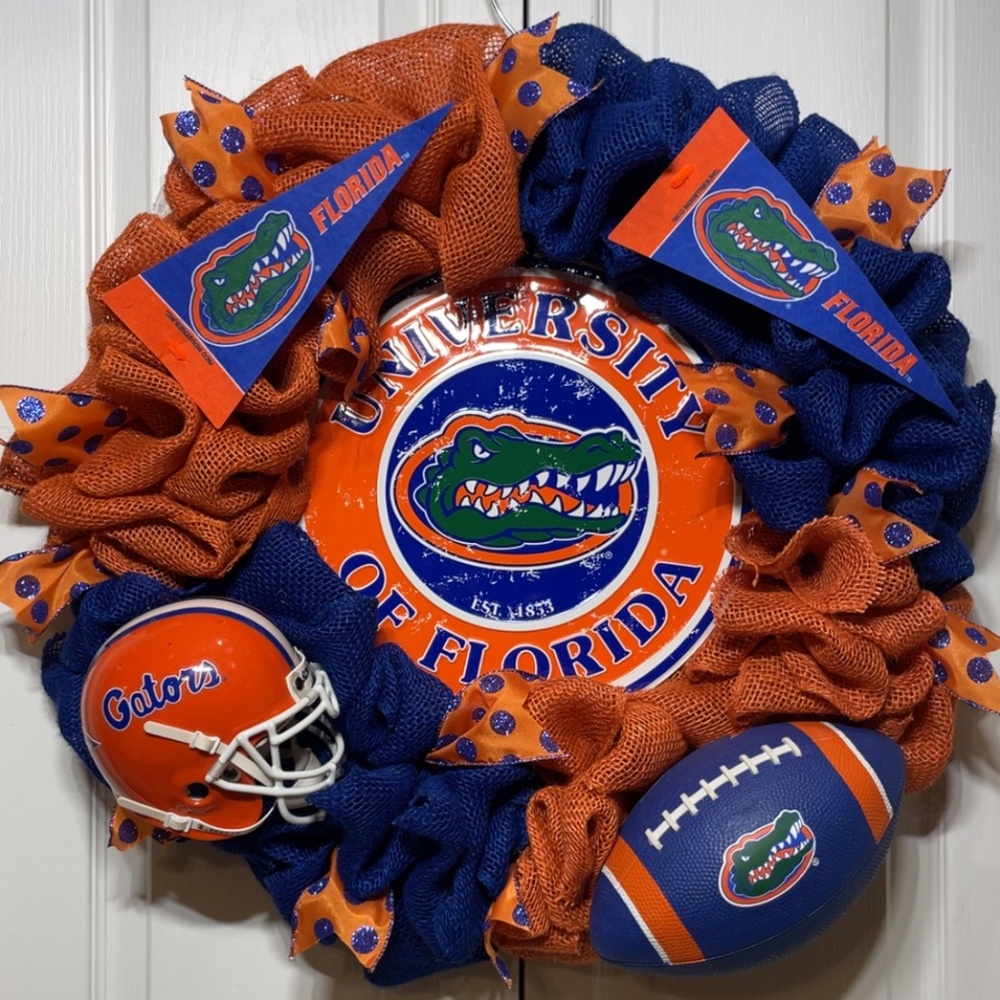 Florida Gator Burlap Wreath